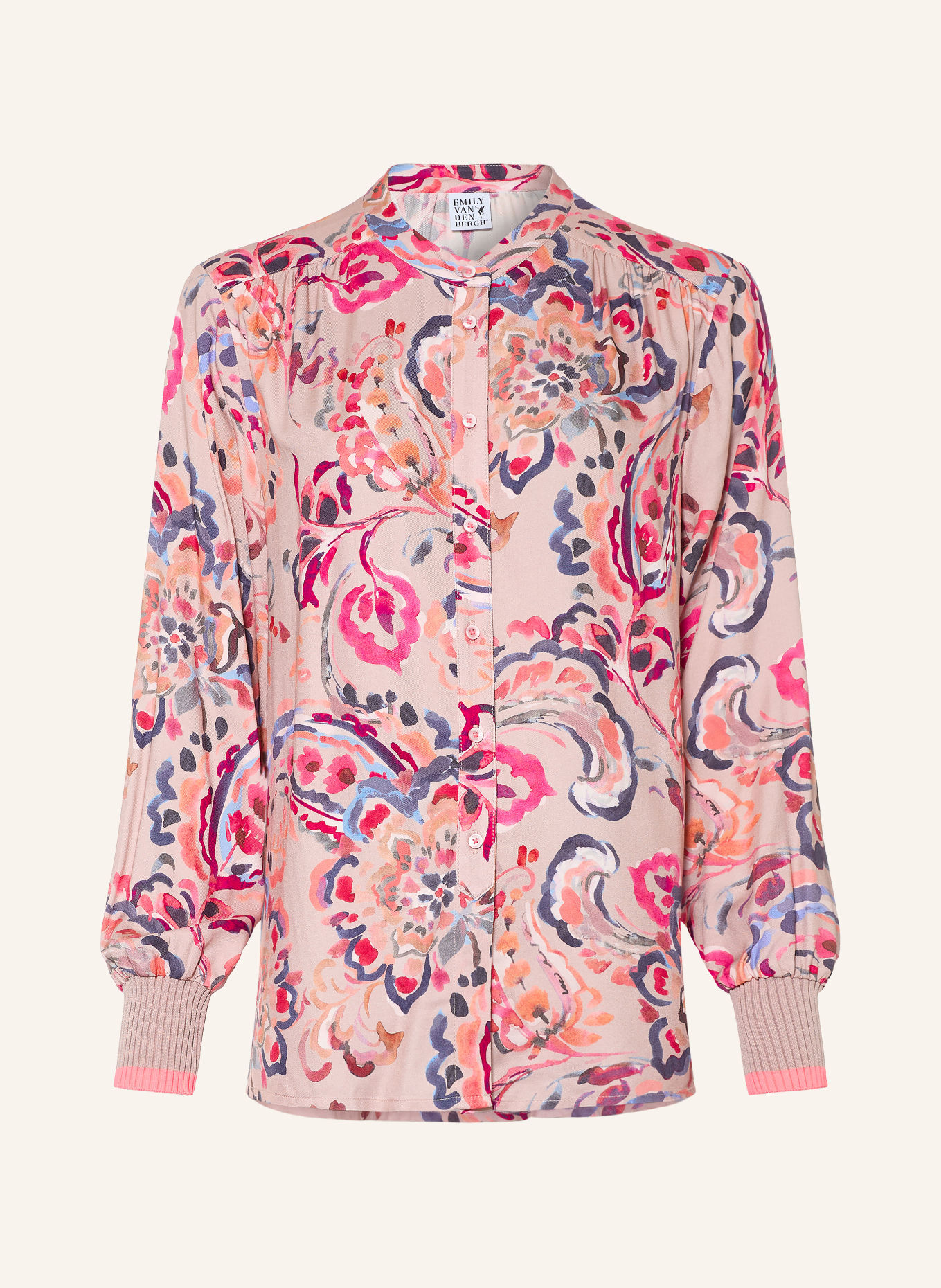 Emily VAN DEN BERGH Blouse: ROSÉ / ROZE / DONKERBLAUW
