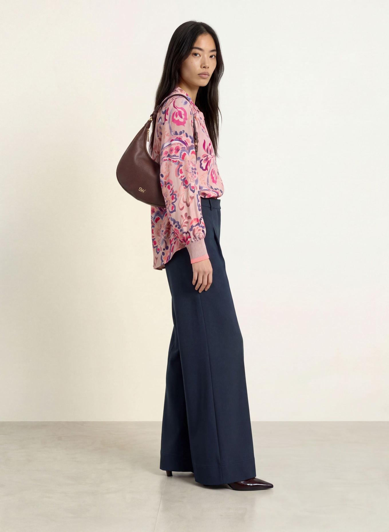 Emily VAN DEN BERGH Blouse: ROSÉ / ROZE / DONKERBLAUW