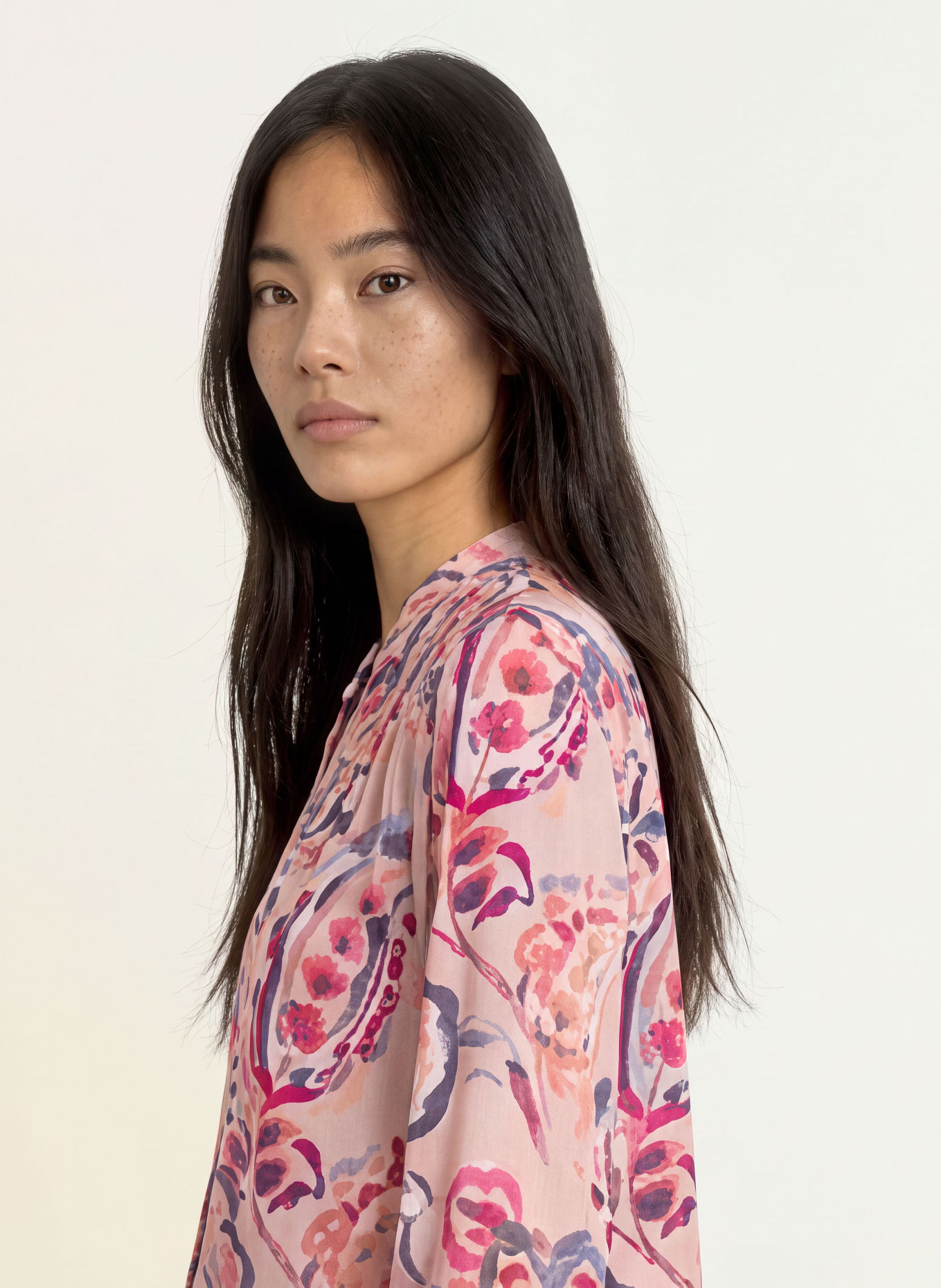 Emily VAN DEN BERGH Blouse: ROSÉ / ROZE / DONKERBLAUW