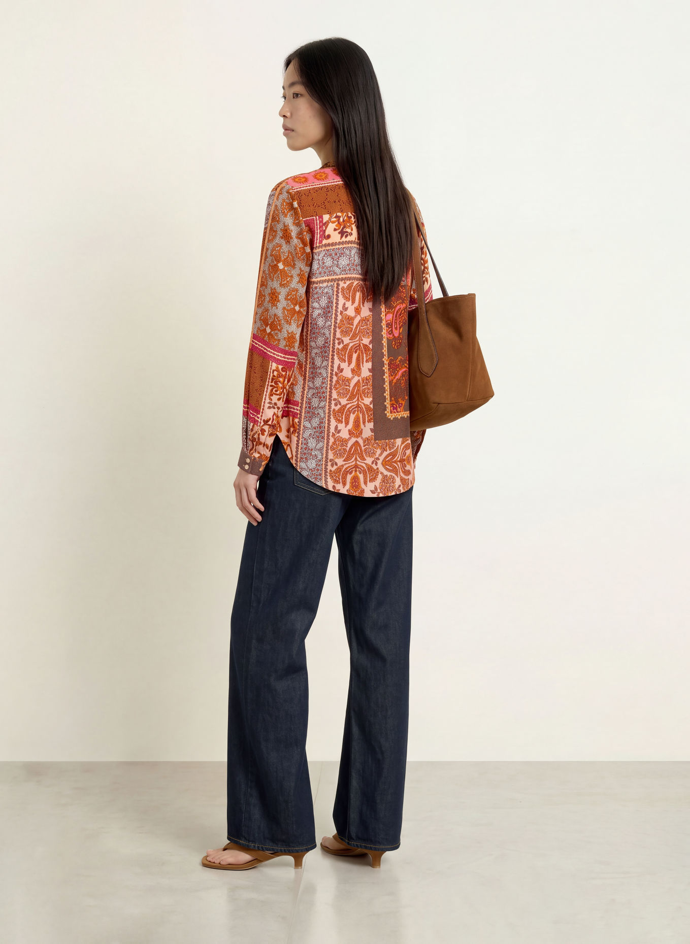 Emily VAN DEN BERGH Blusenshirt: ORANGE / BRAUN / PINK
