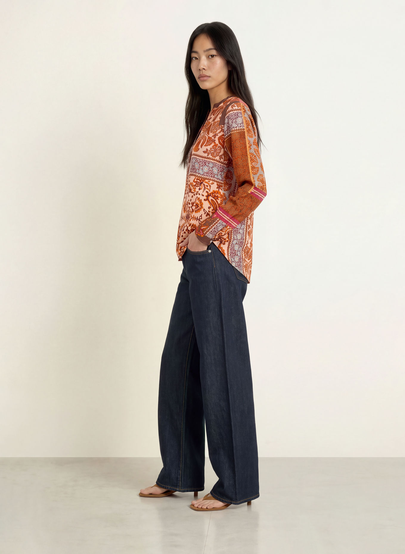 Emily VAN DEN BERGH Blusenshirt: ORANGE / BRAUN / PINK