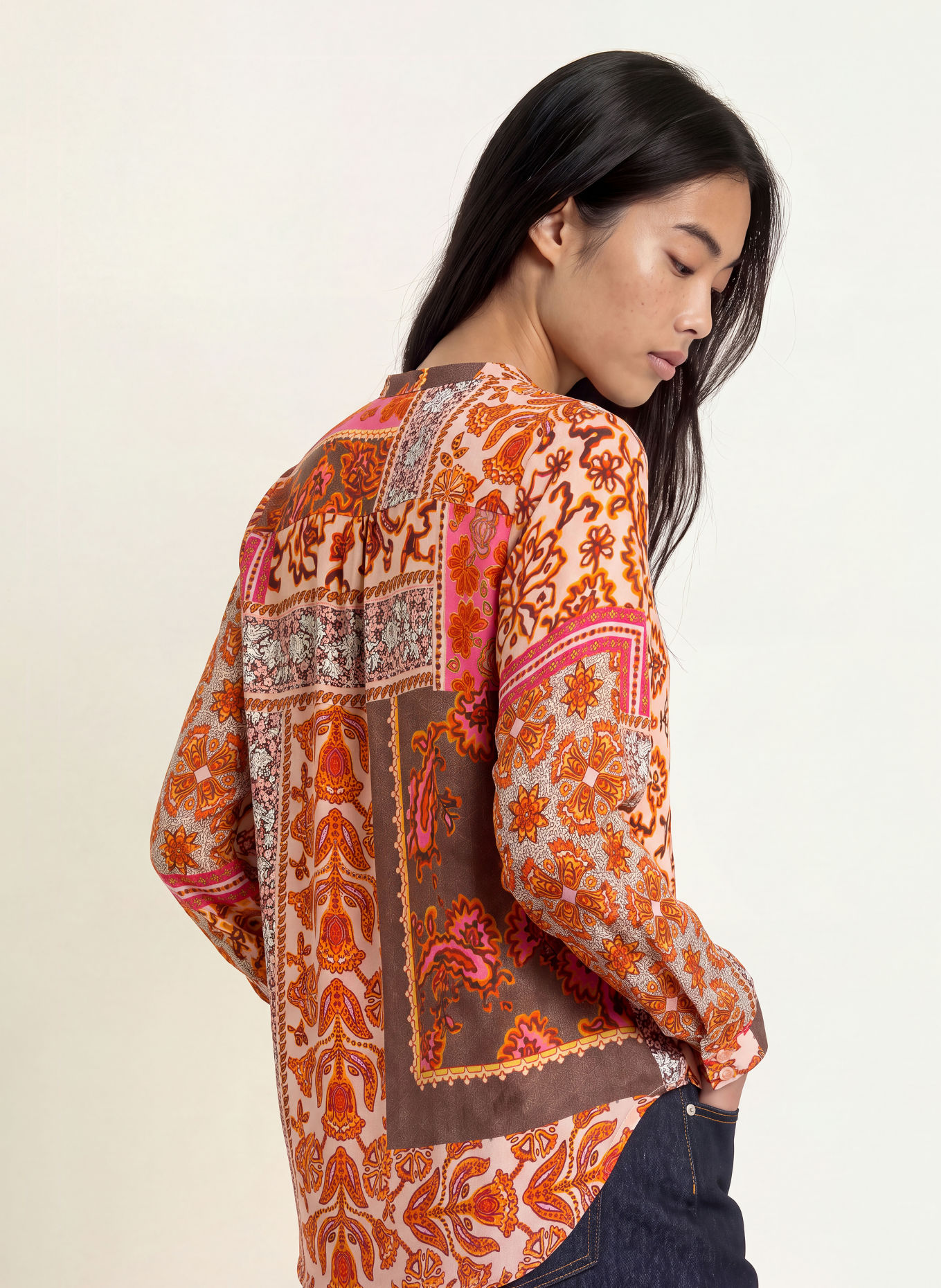 Emily VAN DEN BERGH Blusenshirt: ORANGE / BRAUN / PINK