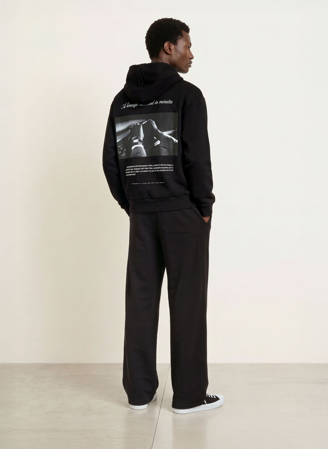 HUGO Hoodie DEVROHOOD: ZWART