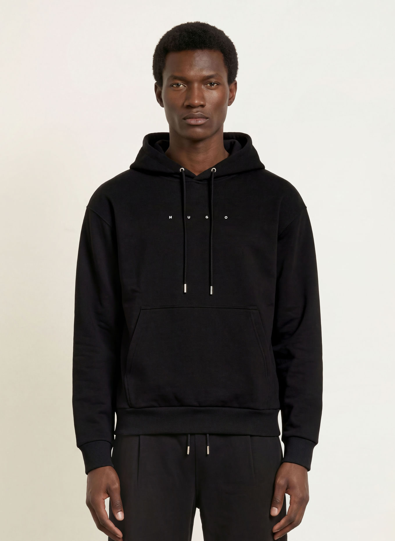 HUGO Hoodie DEVROHOOD: ZWART