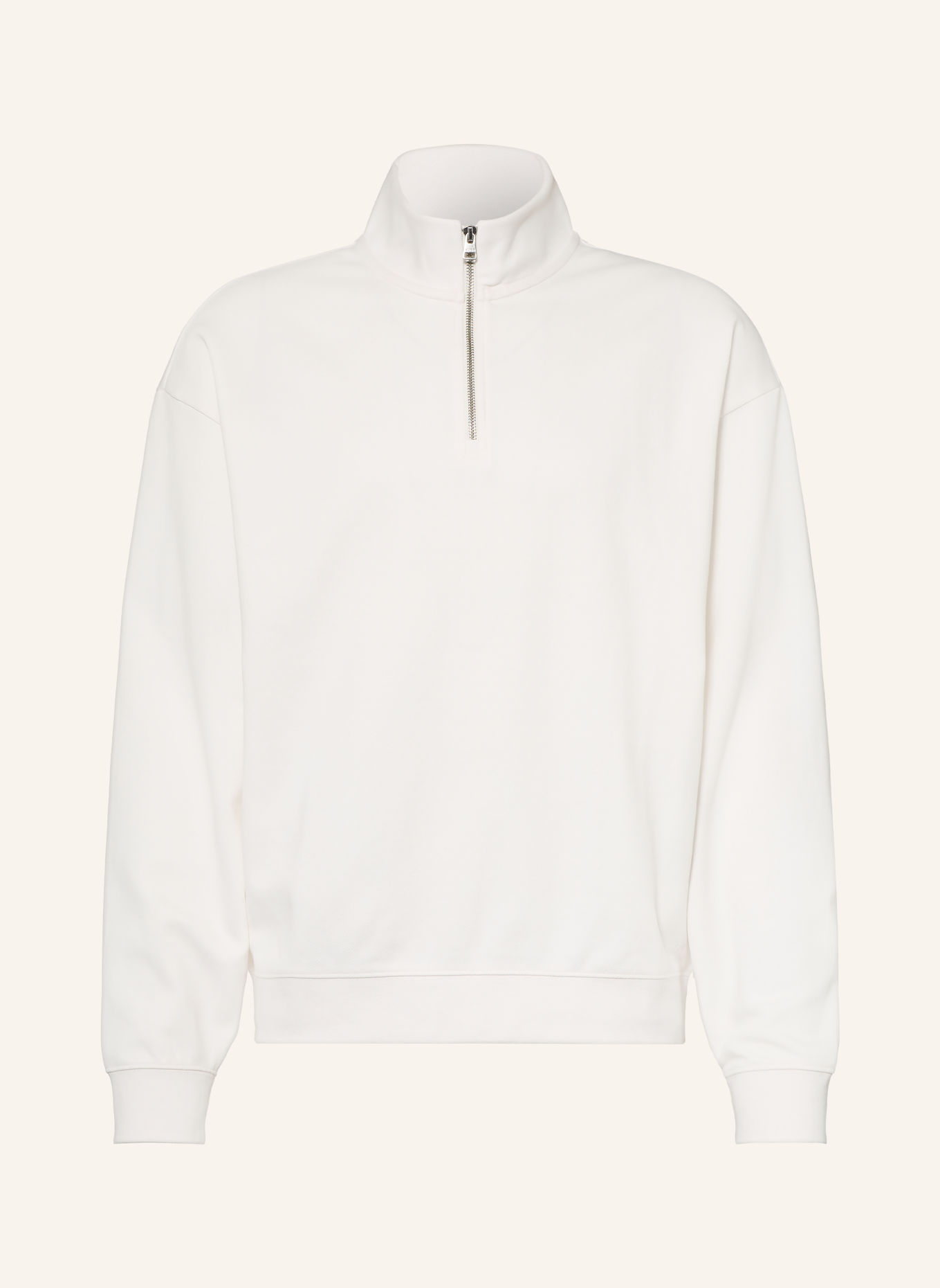 HUGO DALIZIP Half-zip sweatshirt: WHITE