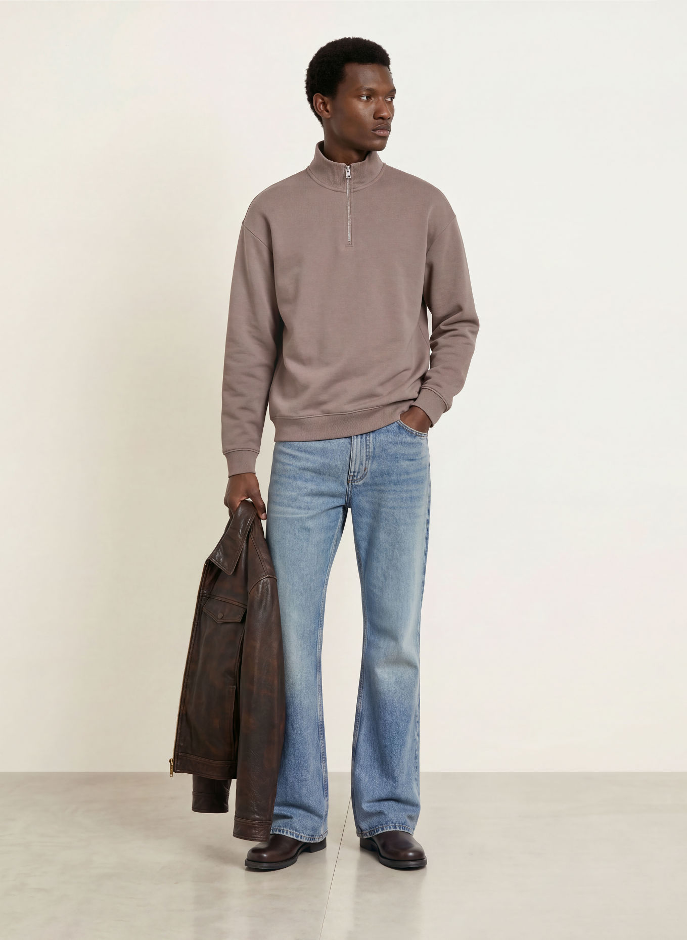 HUGO Sweat-Troyer DALIZIP: TAUPE