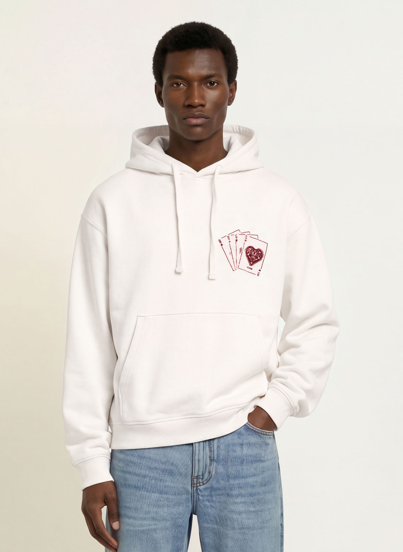 HUGO DEWERHOOD Hoodie: WHITE