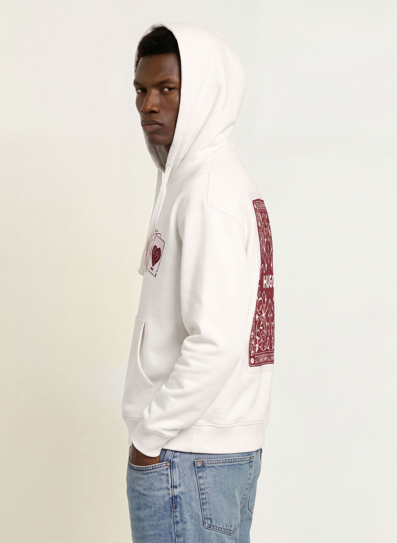HUGO DEWERHOOD Hoodie: WHITE