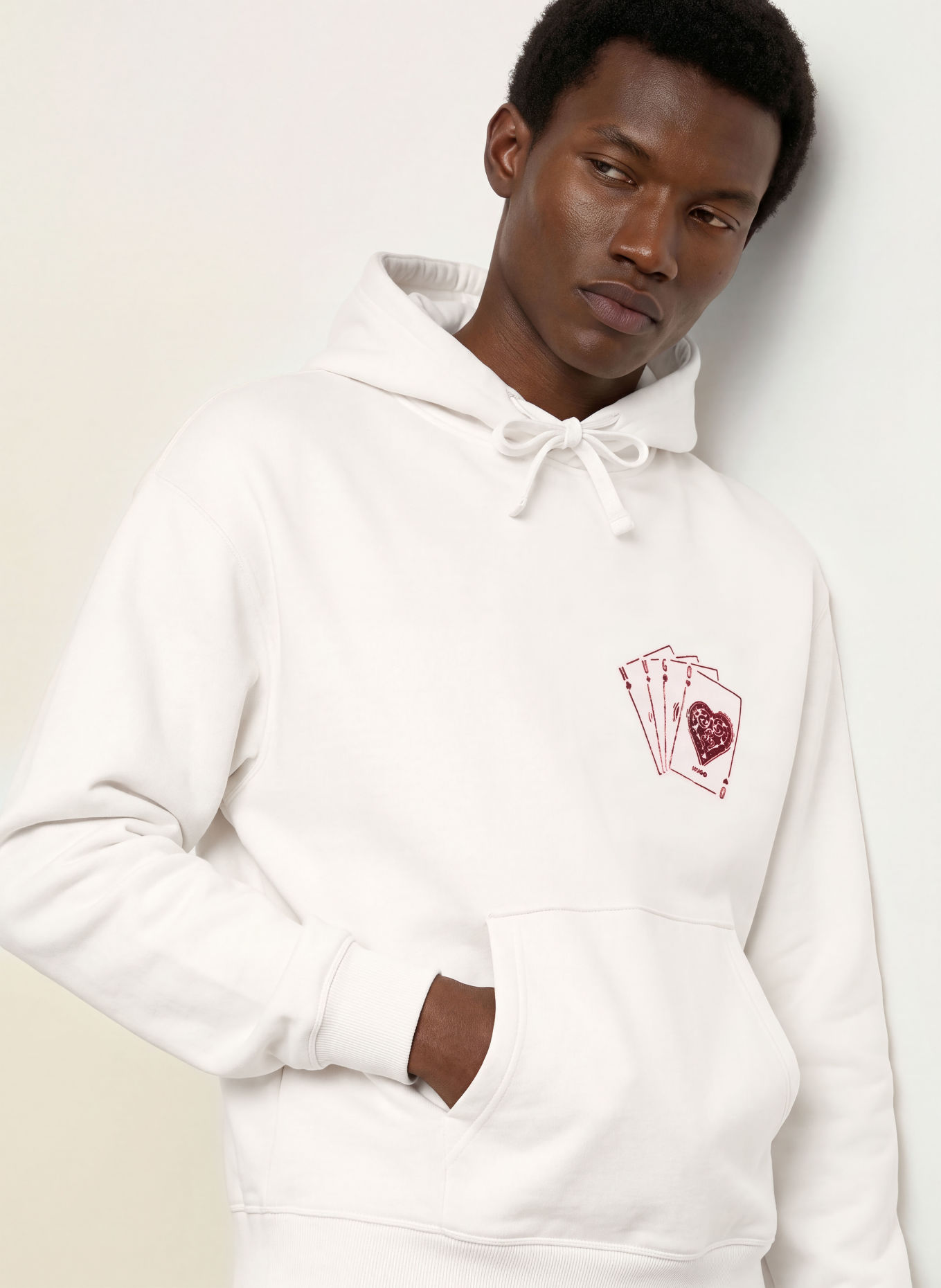 HUGO DEWERHOOD Hoodie: WHITE