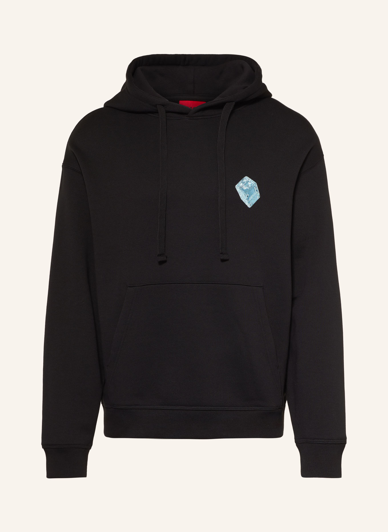 HUGO Hoodie DEWERHOOD: ZWART / BLAUWGRIJS
