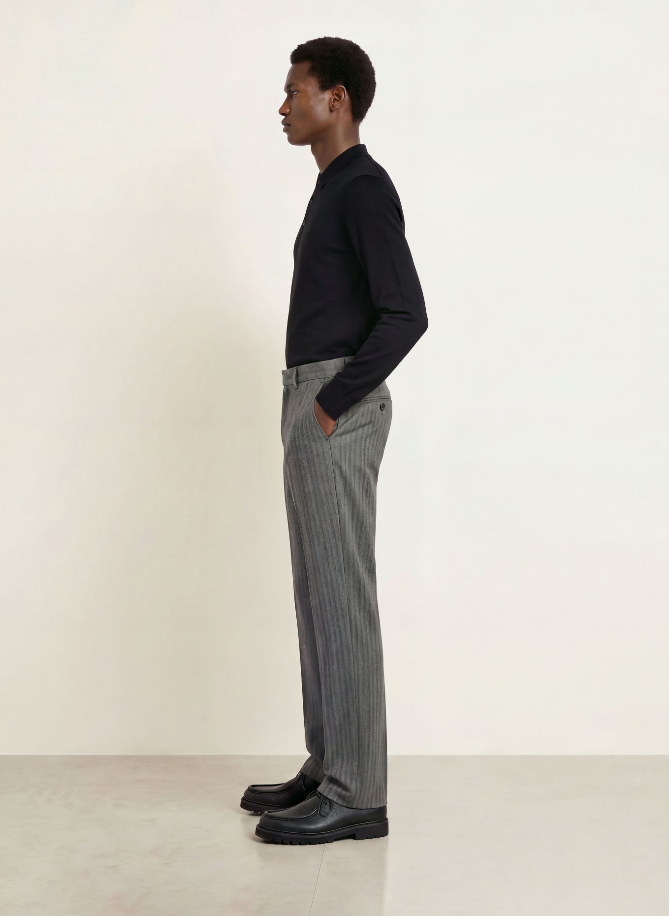 HUGO Strick-Poloshirt SAN PORTER: SCHWARZ