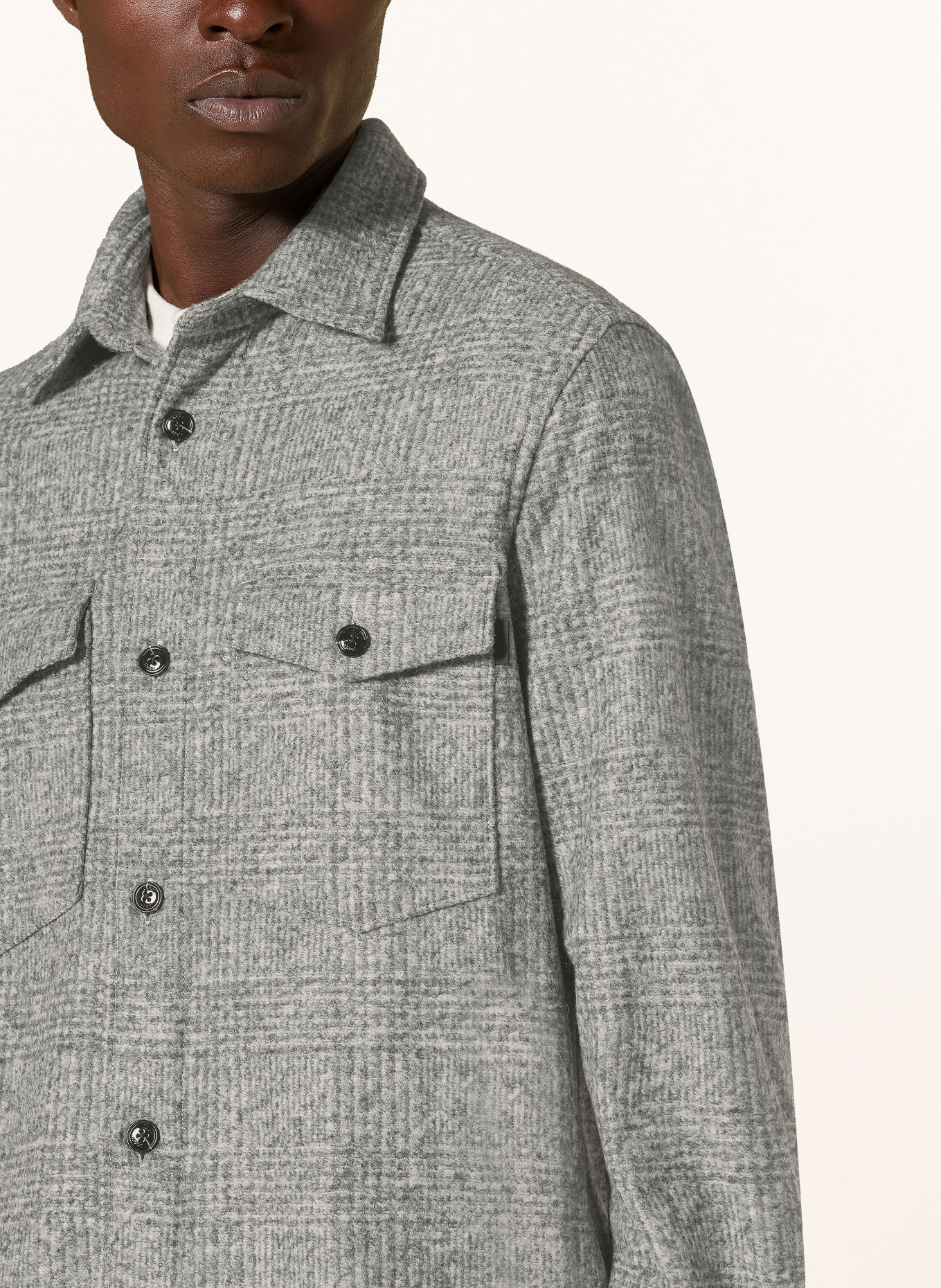 JOOP! Overshirt KOHEN: DONKERGRIJS / LICHTGRIJS
