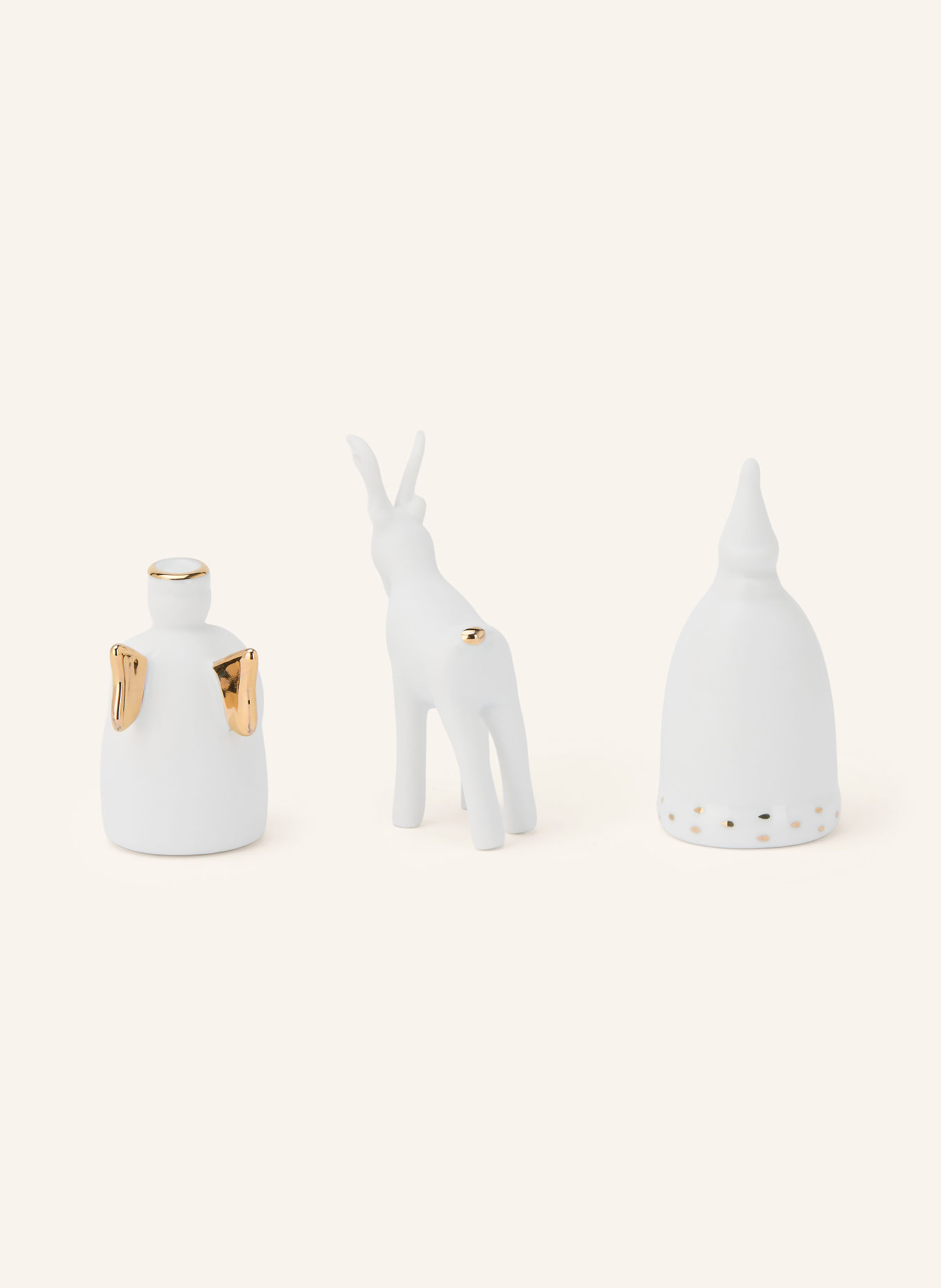 RÄDER Lot de 3 figurines décoratives FIGURINES DE NOËL: BLANC / OR