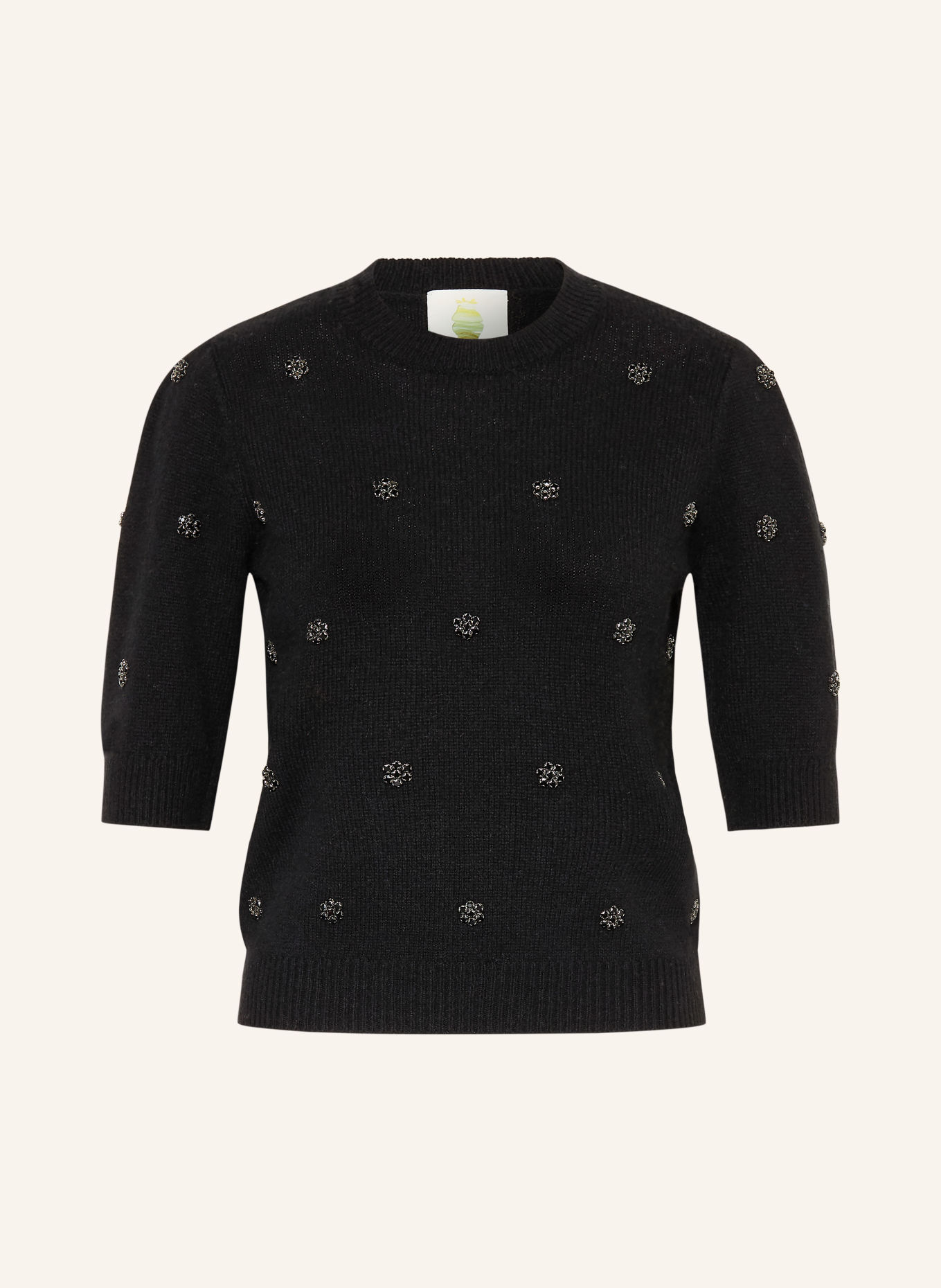 Princess GOES HOLLYWOOD Strickshirt mit Schmucksteinen: SCHWARZ