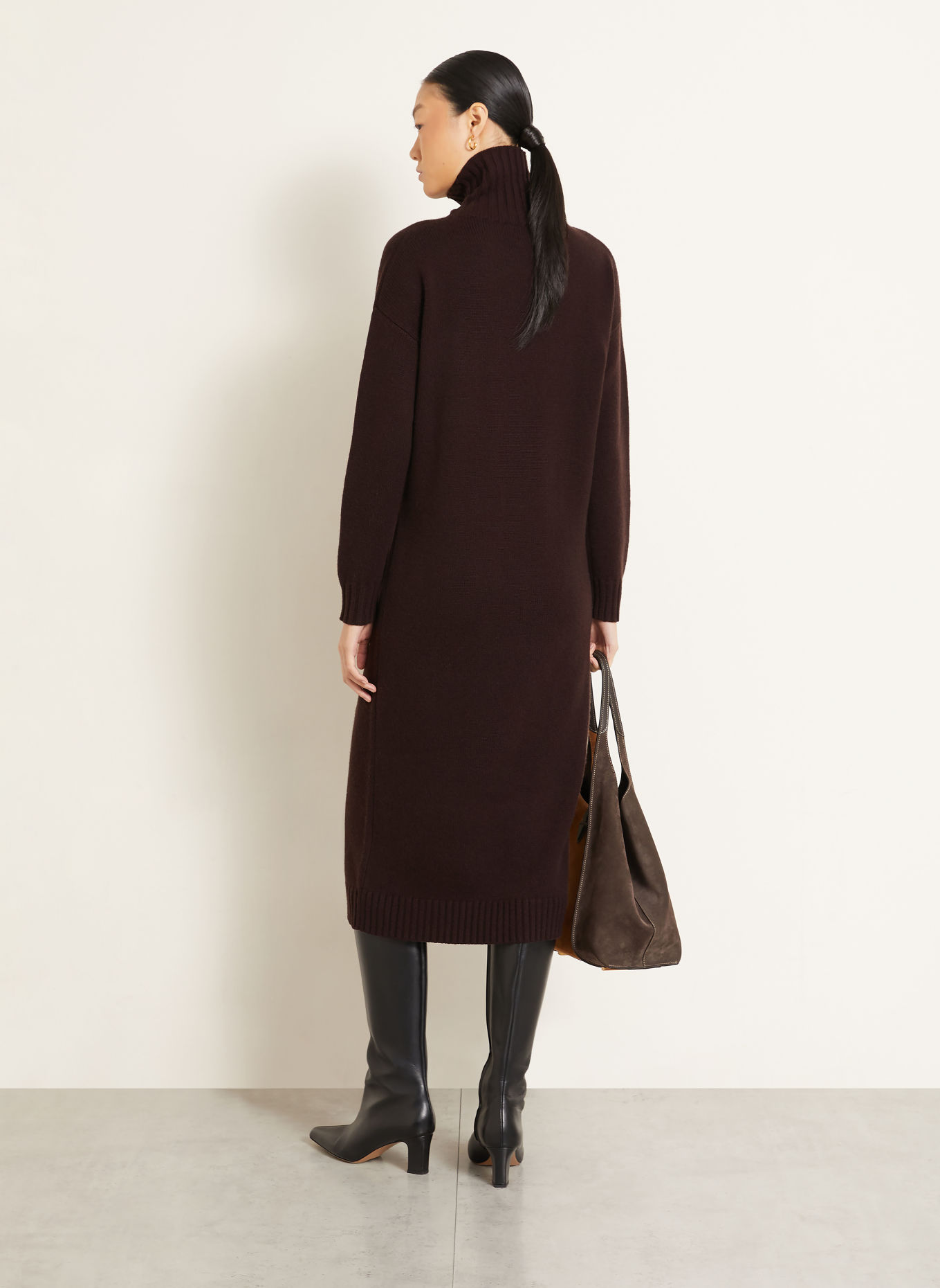 Max Mara Strickkleid FRAGORE mit Cashmere: DUNKELBRAUN