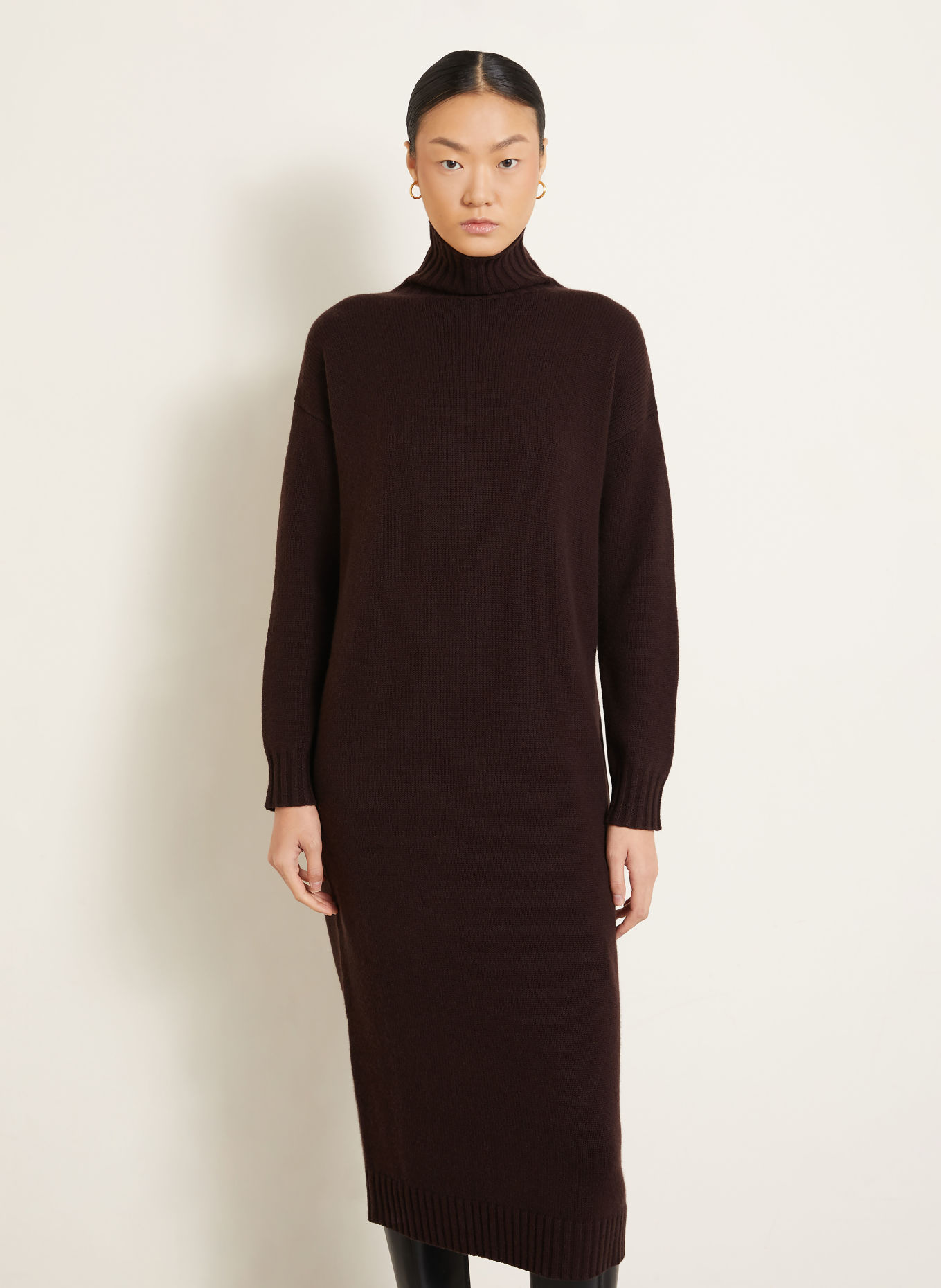 Max Mara Strickkleid FRAGORE mit Cashmere: DUNKELBRAUN