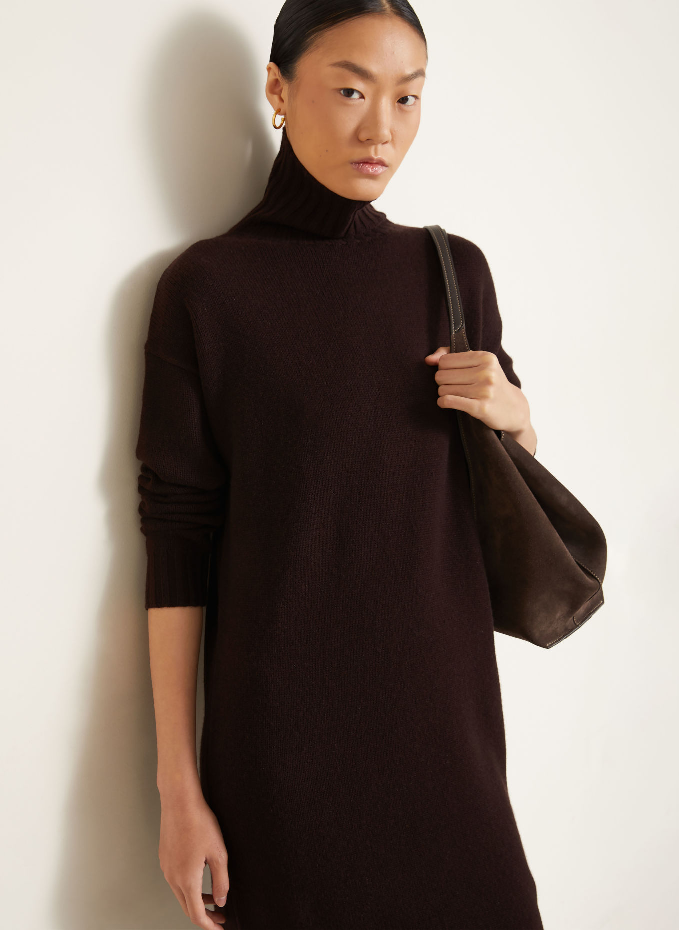 Max Mara Strickkleid FRAGORE mit Cashmere: DUNKELBRAUN