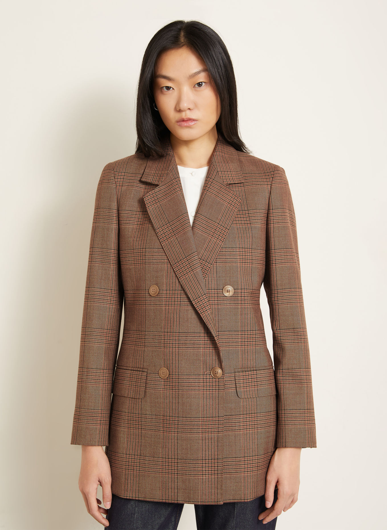 Max Mara Blazer long ASTRALE: CHAMEAU / MARRON FONCÉ
