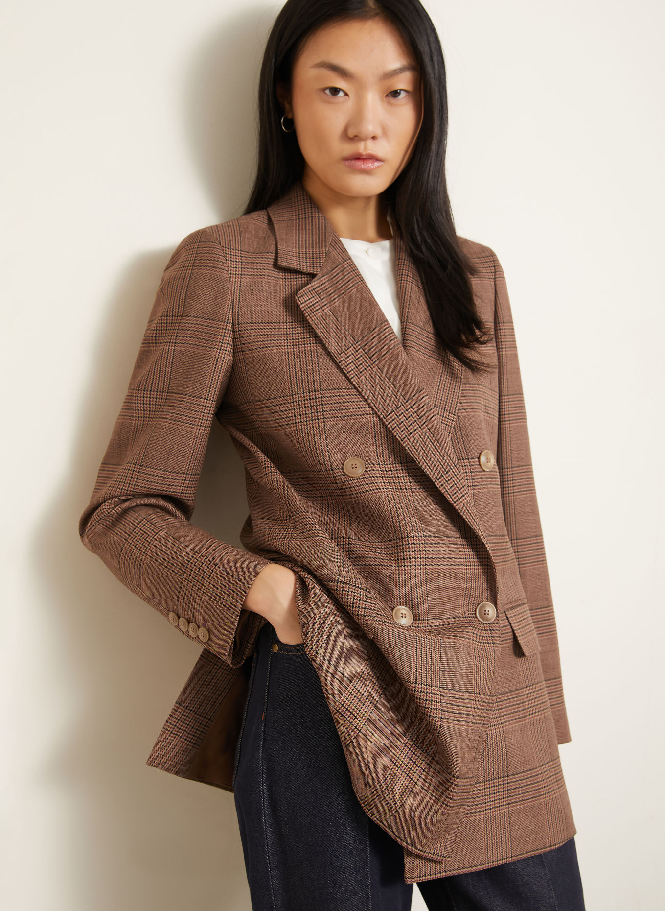 Max Mara Blazer long ASTRALE: CHAMEAU / MARRON FONCÉ