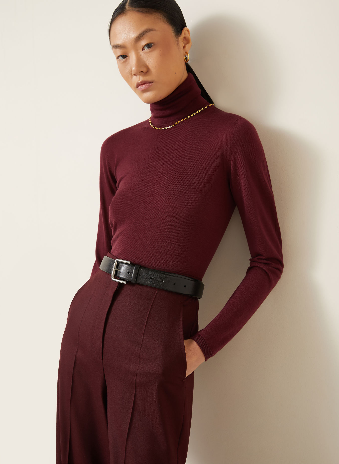 Max Mara Pull à col roulé SALUTO: ROUGE FONCÉ