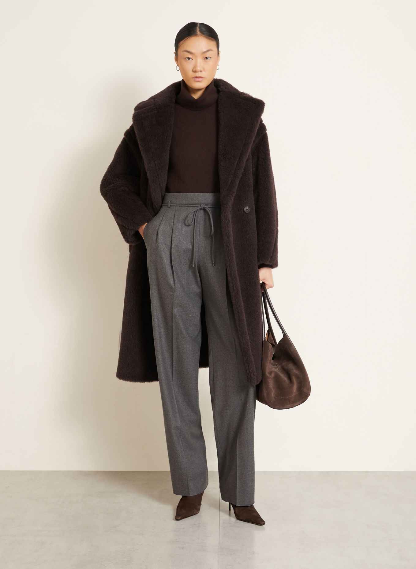 Max Mara Pantalon palazzo ALIBI en cachemire: GRIS