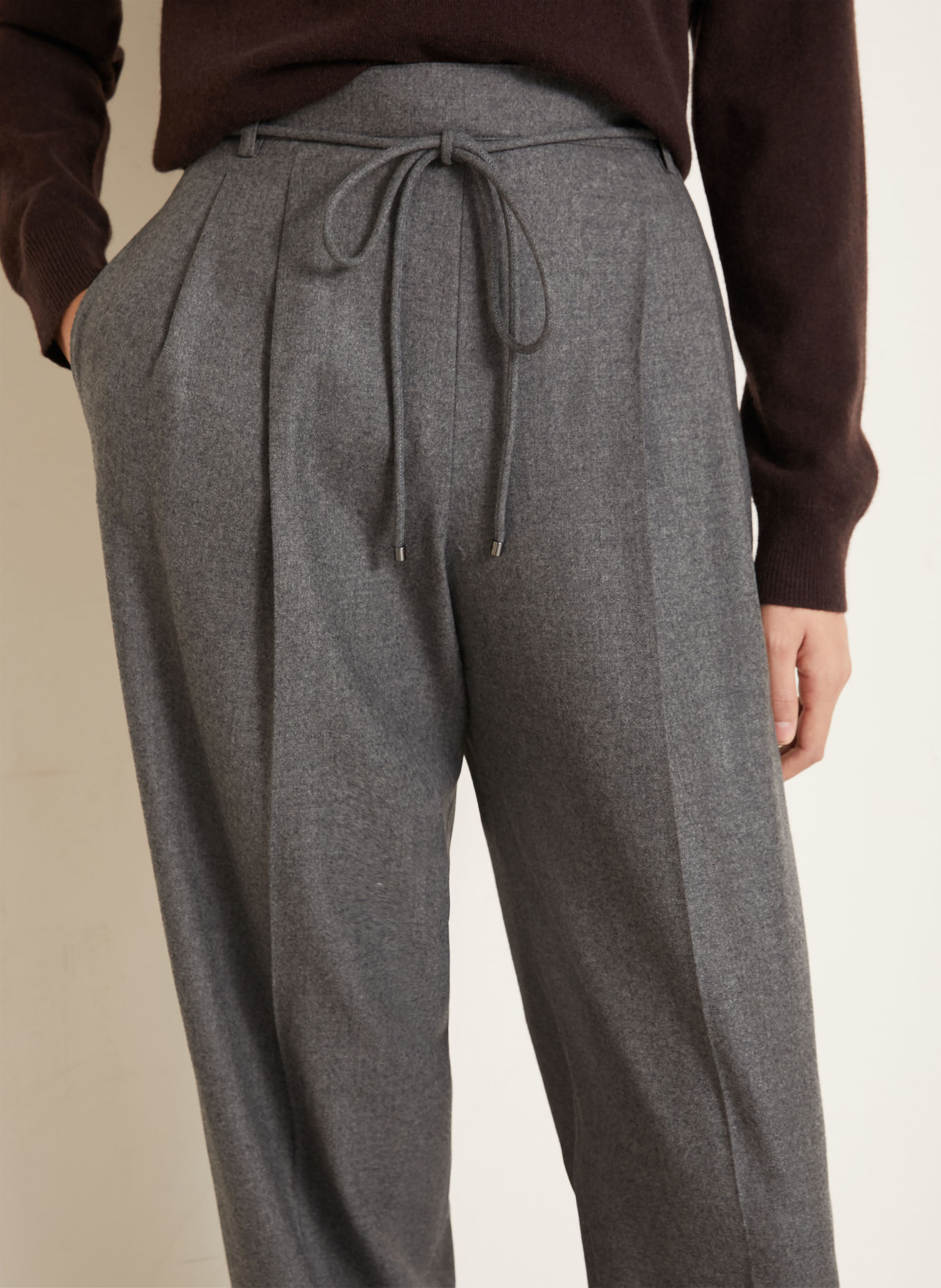 Max Mara Pantalon palazzo ALIBI en cachemire: GRIS