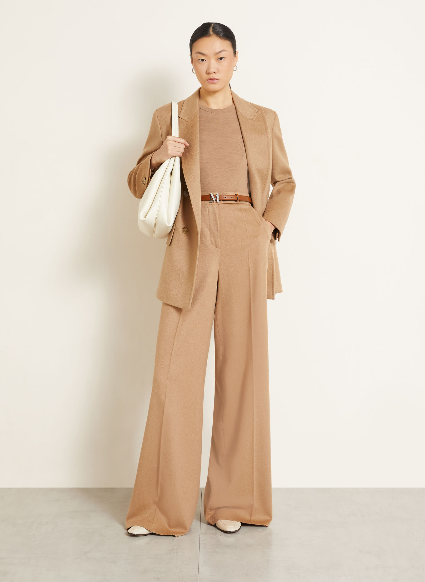 Max Mara Pantalon palazzo FILATO: CHAMEAU