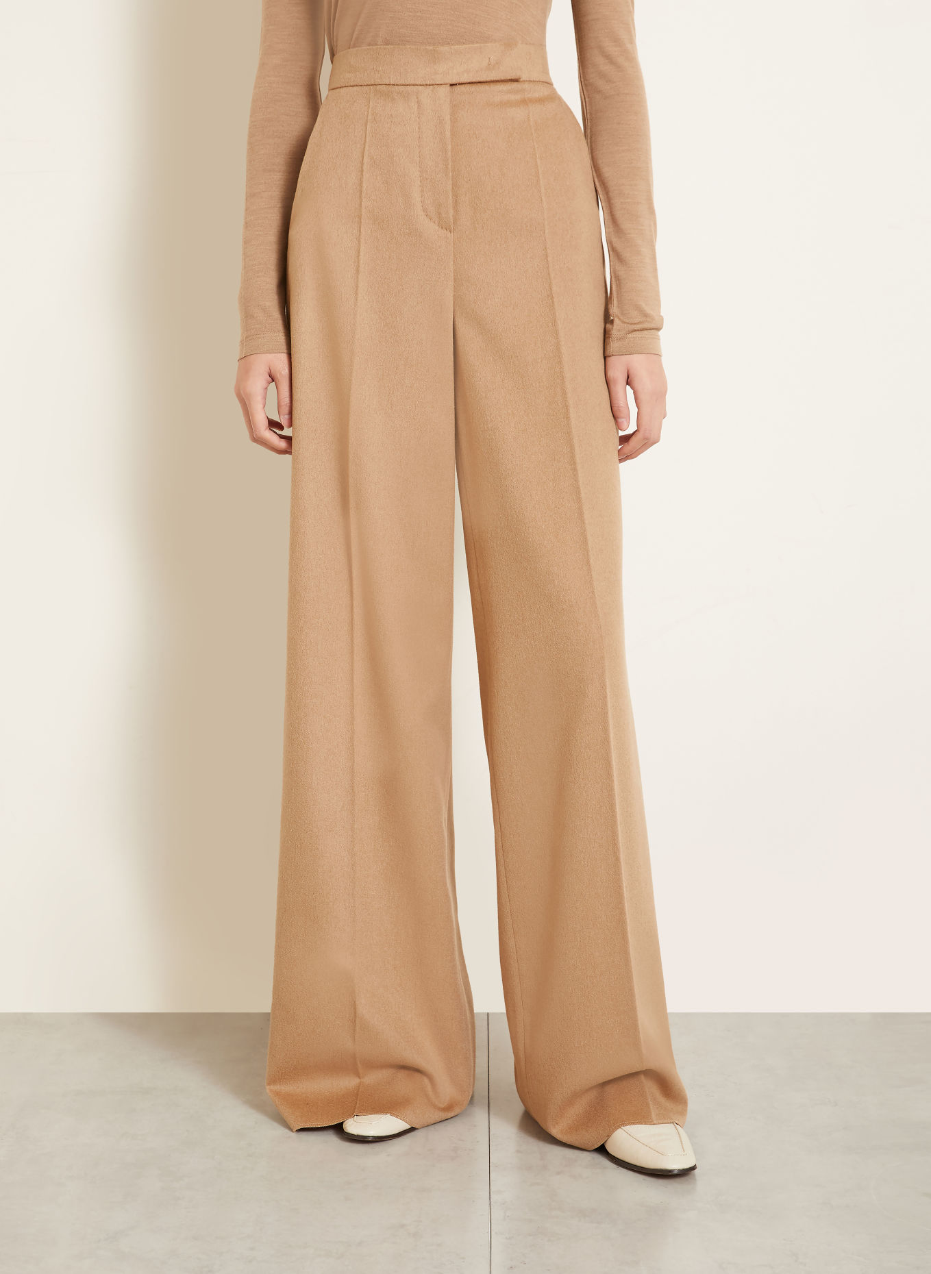 Max Mara Pantalon palazzo FILATO: CHAMEAU