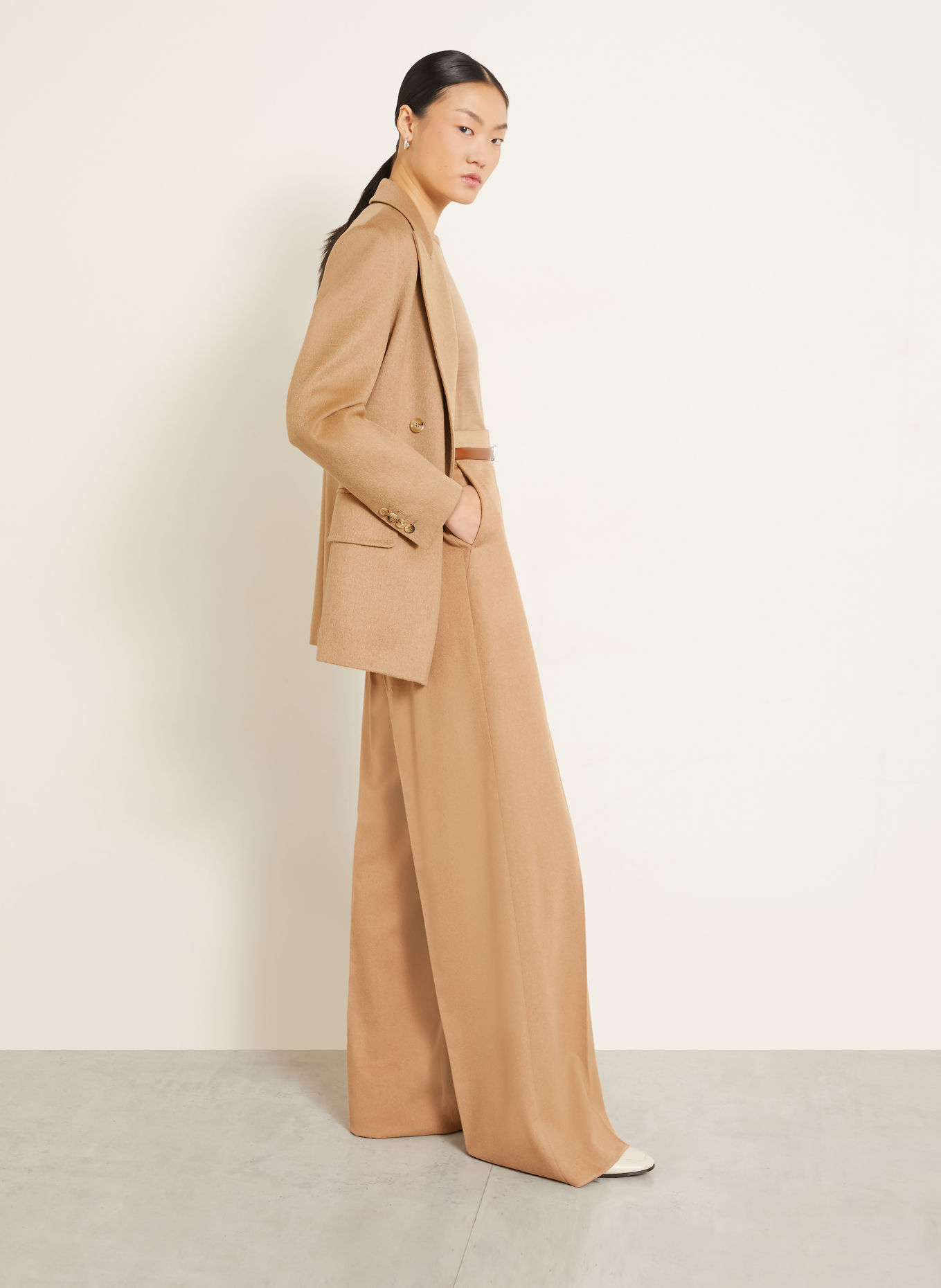 Max Mara Pantalon palazzo FILATO: CHAMEAU
