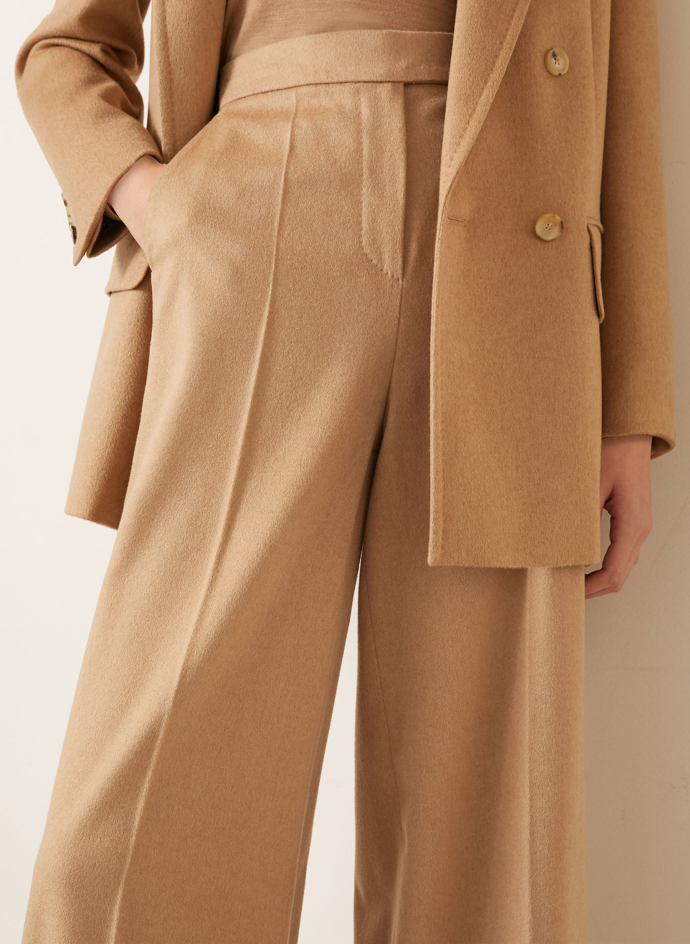 Max Mara Pantalon palazzo FILATO: CHAMEAU
