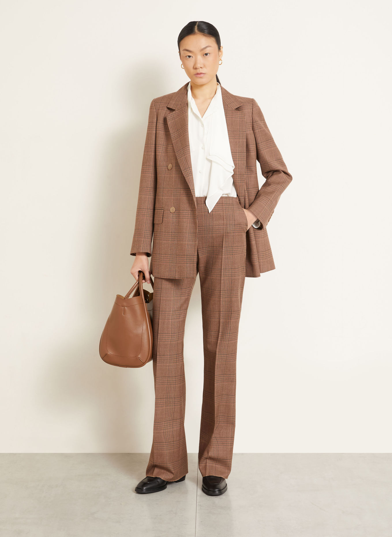 Max Mara Pantalon PEPATO: MARRON / MARRON CLAIR / NOIR