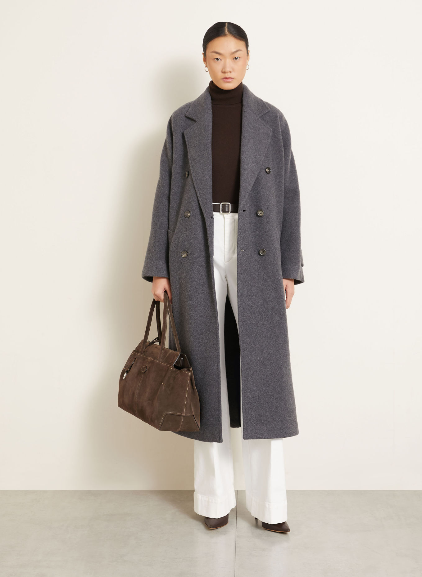 Max Mara Mantel CADMIO mit Cashmere: GRAU