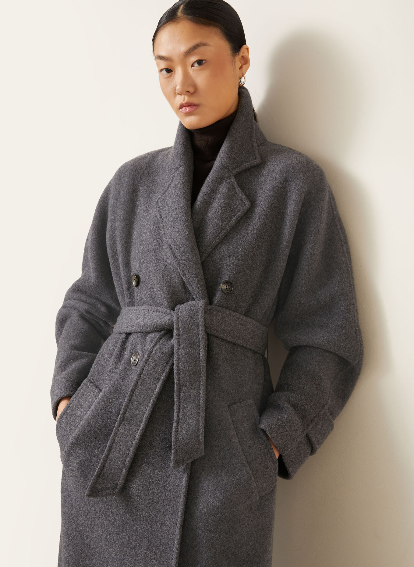 Max Mara Mantel CADMIO mit Cashmere: GRAU