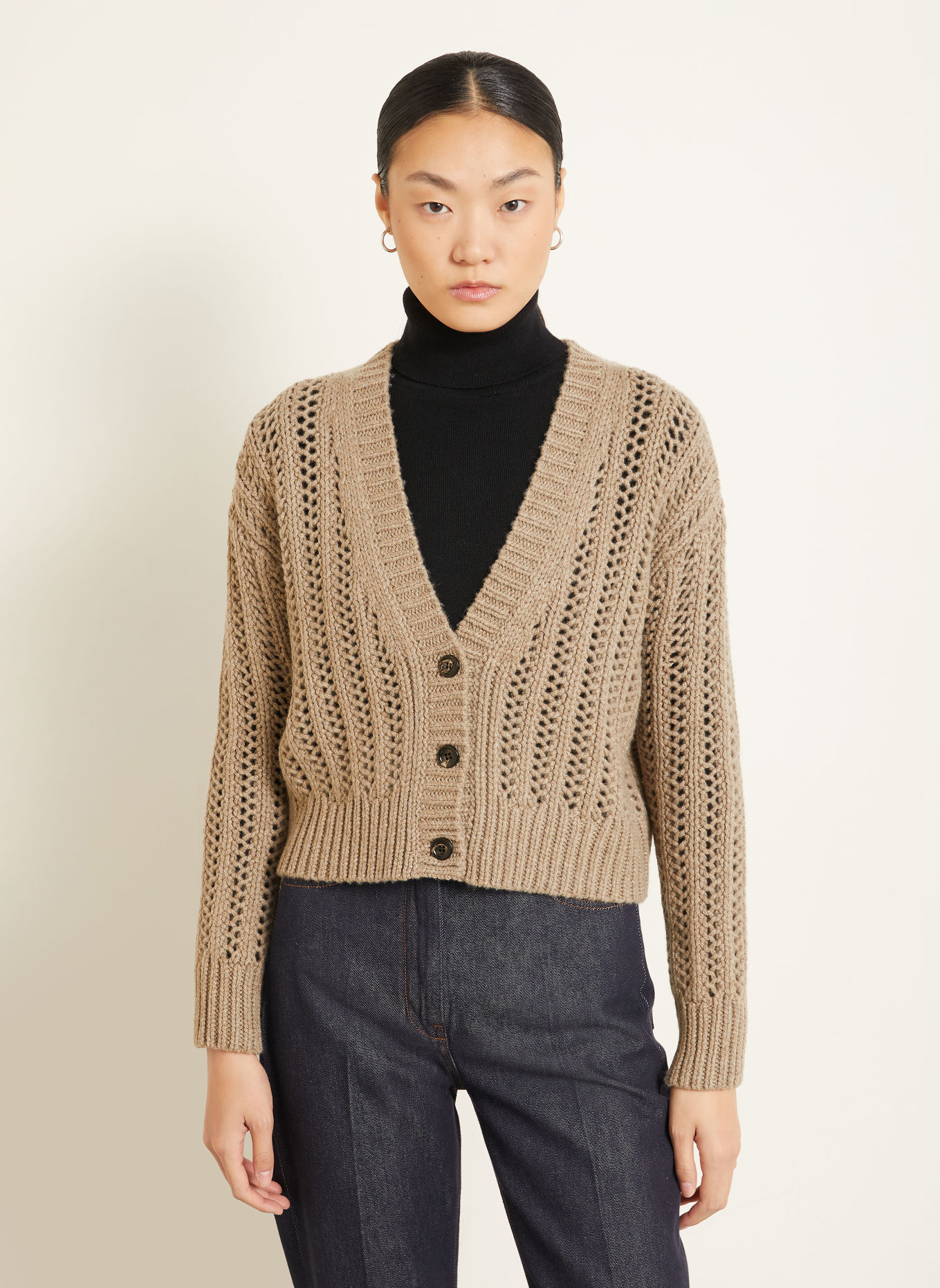 Max Mara Strickjacke ZAINO aus Cashmere: CAMEL