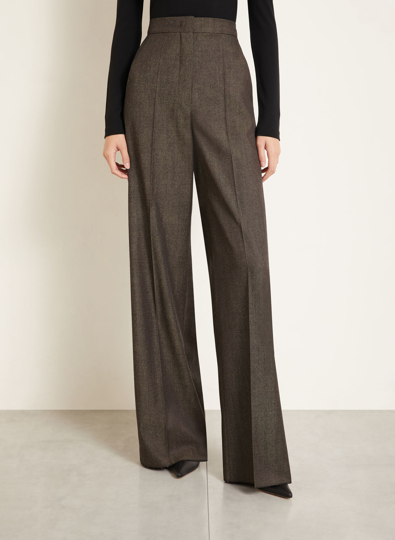 Max Mara Pantalon palazzo CAMPO: NOIR