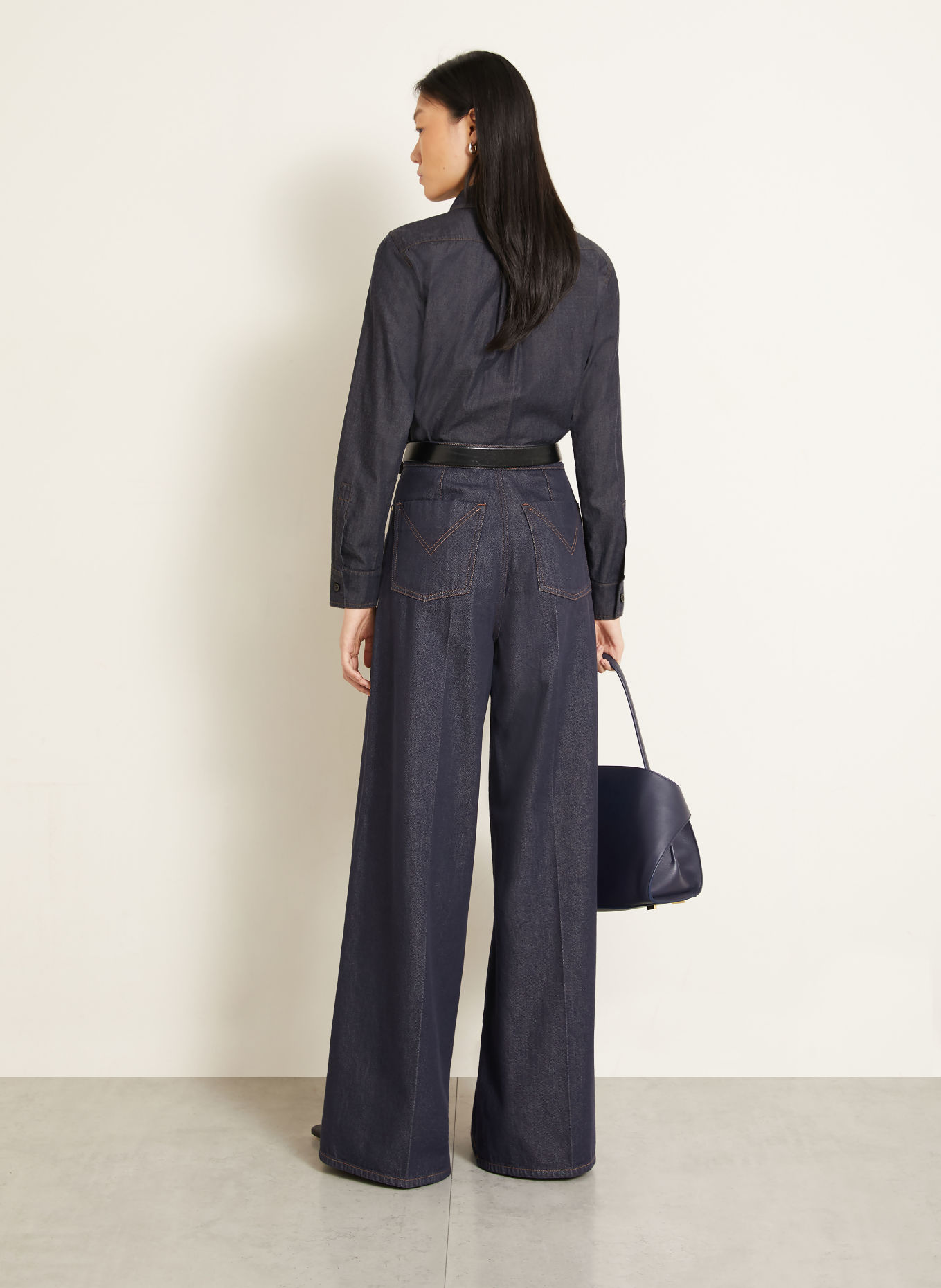 Max Mara Chemise en jean MOLO: BLEU FONCÉ
