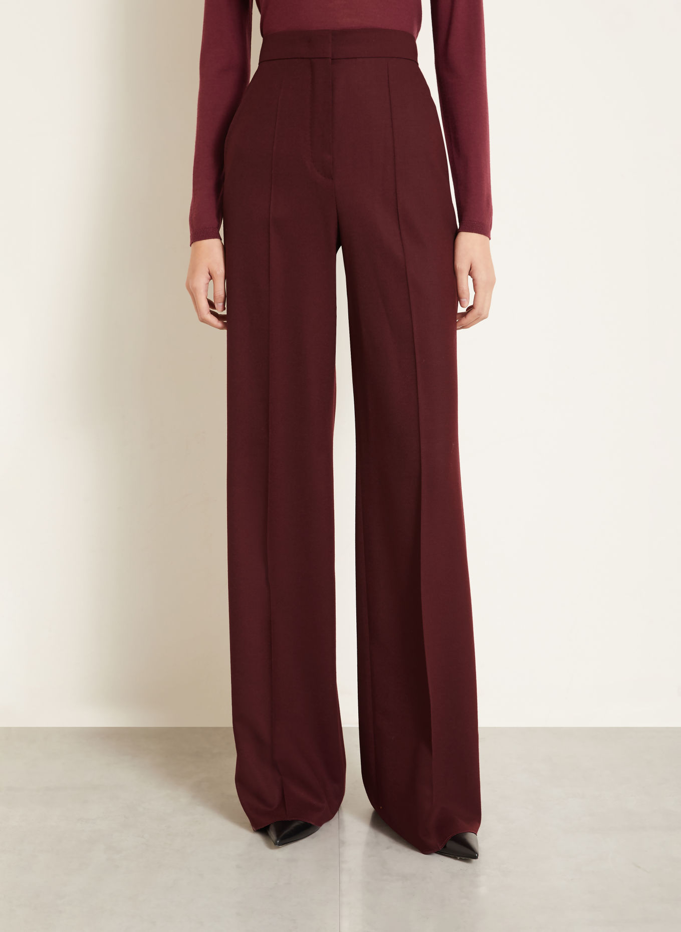 Max Mara Pantalon palazzo EXTRA: ROUGE FONCÉ