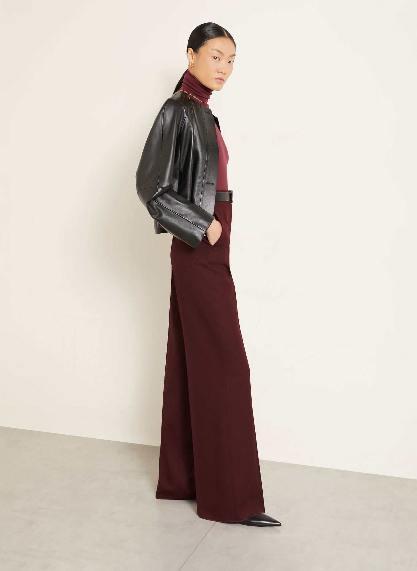 Max Mara Pantalon palazzo EXTRA: ROUGE FONCÉ