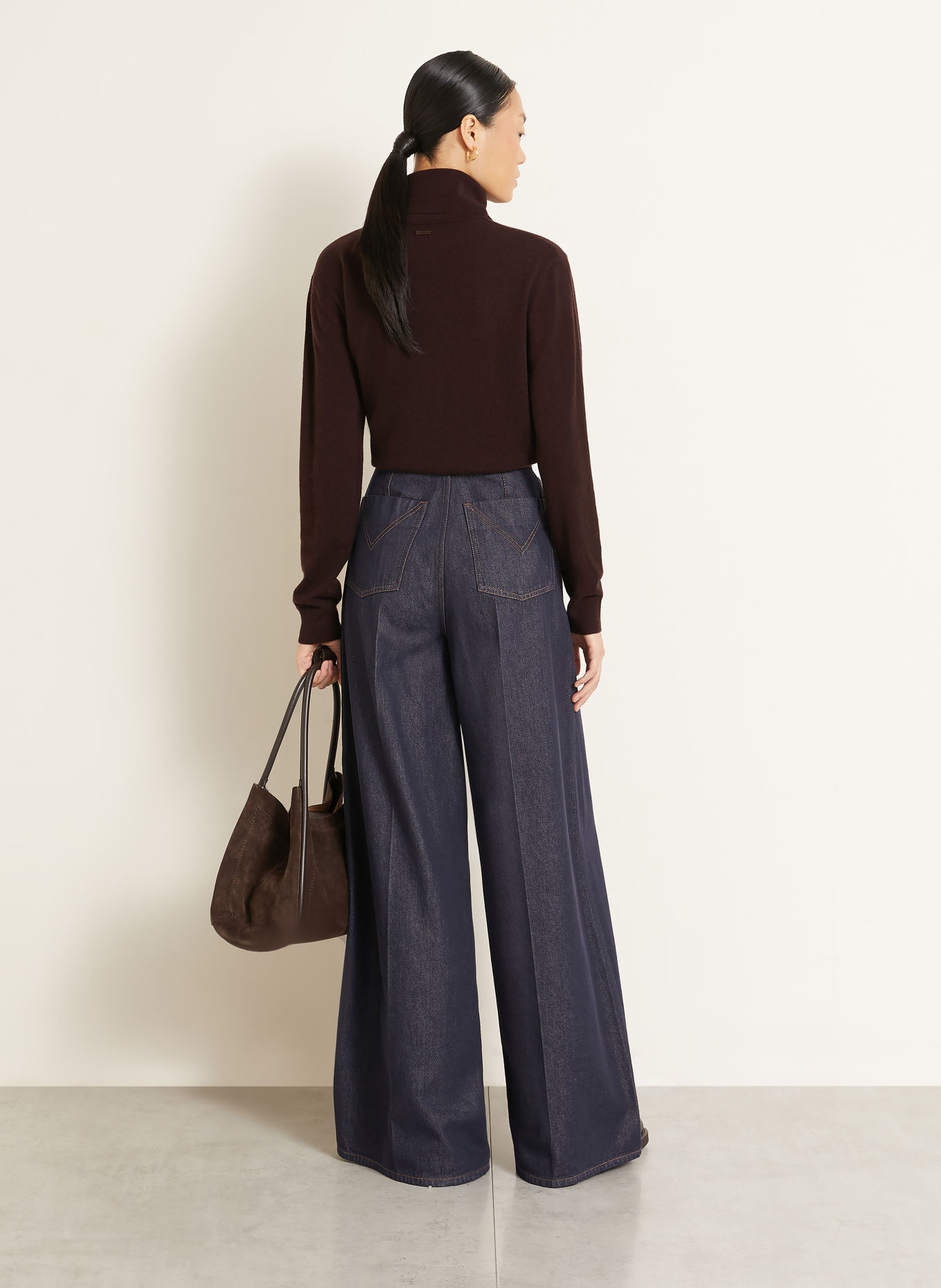 Max Mara Pull à col roulé OTTELIA en cachemire: MARRON FONCÉ