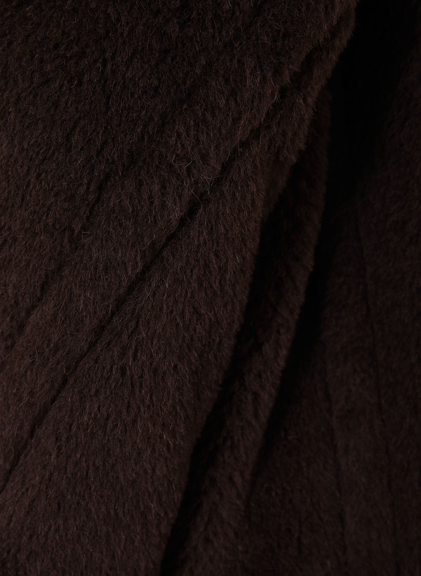 Max Mara TEDGIRL Teddy Fur Coat with Alpaca: DARK BROWN