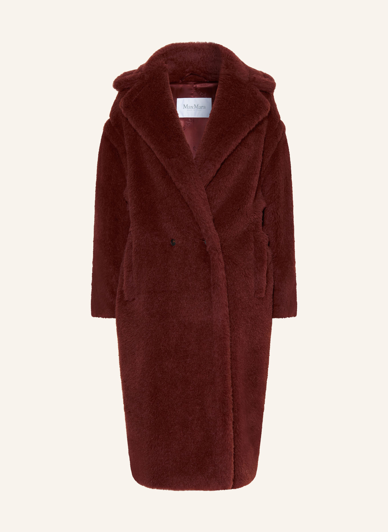 Max Mara Teddypälsrock TEDGIRL med alpacka: MÖRKRÖD