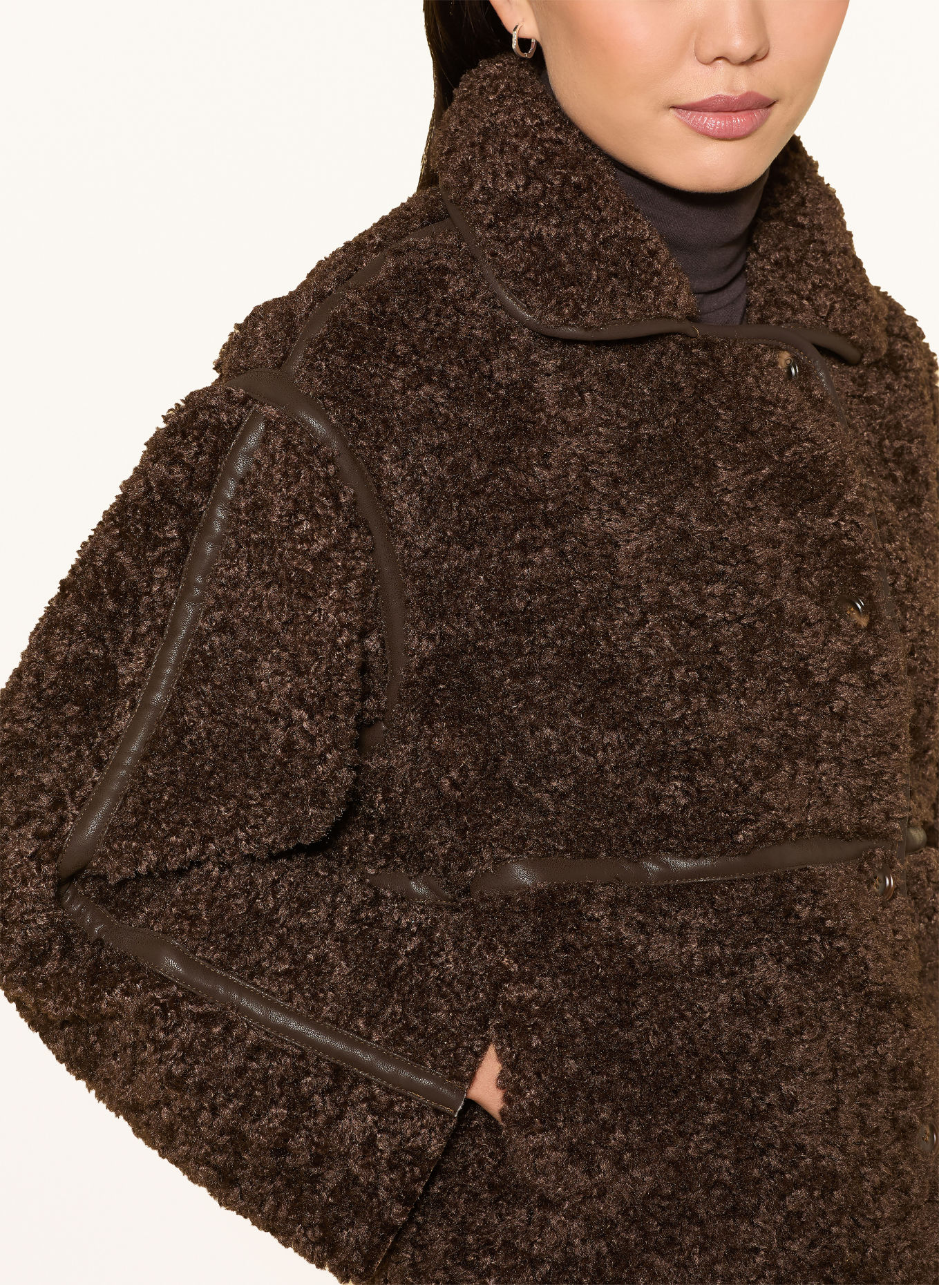 NEO NOIR Teddyfell-Jacke CASTOR: DUNKELBRAUN