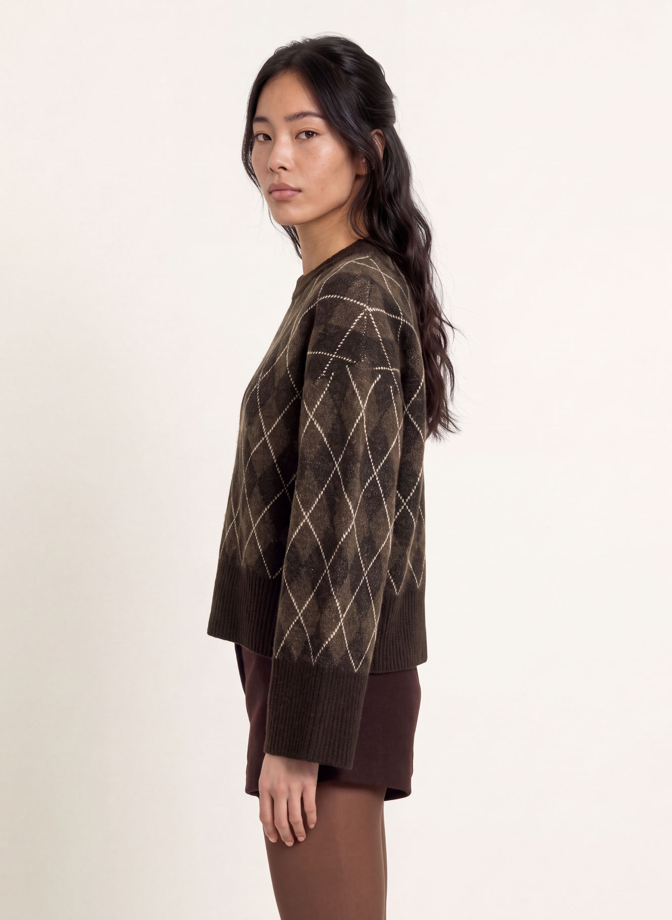 NEO NOIR Sweater: DARK BROWN / CREAM / TAUPE