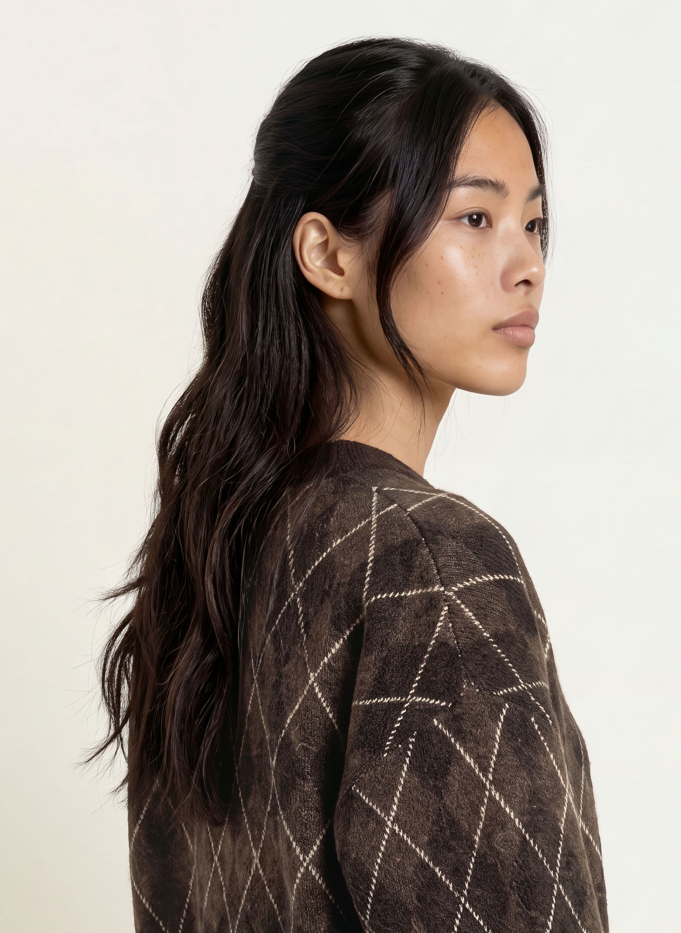 NEO NOIR Sweater: DARK BROWN / CREAM / TAUPE