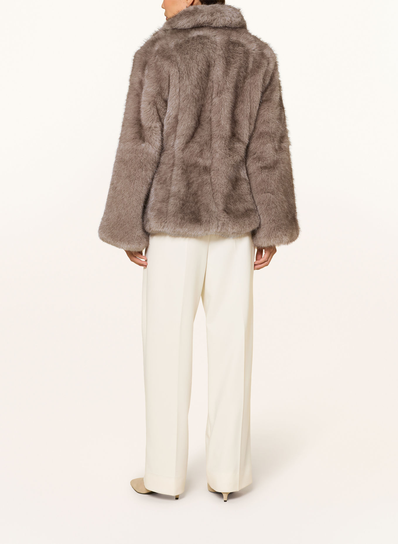 NEO NOIR Kunstfell-Jacke ARIELLA: TAUPE