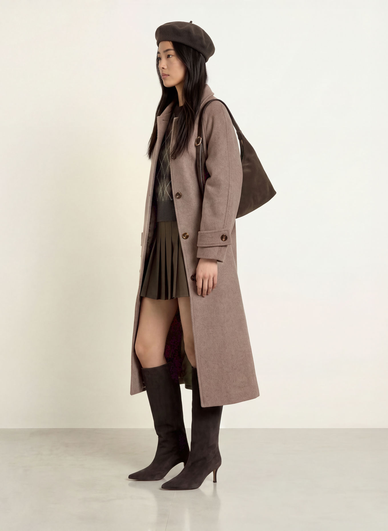 NEO NOIR Mantel KEATON: TAUPE