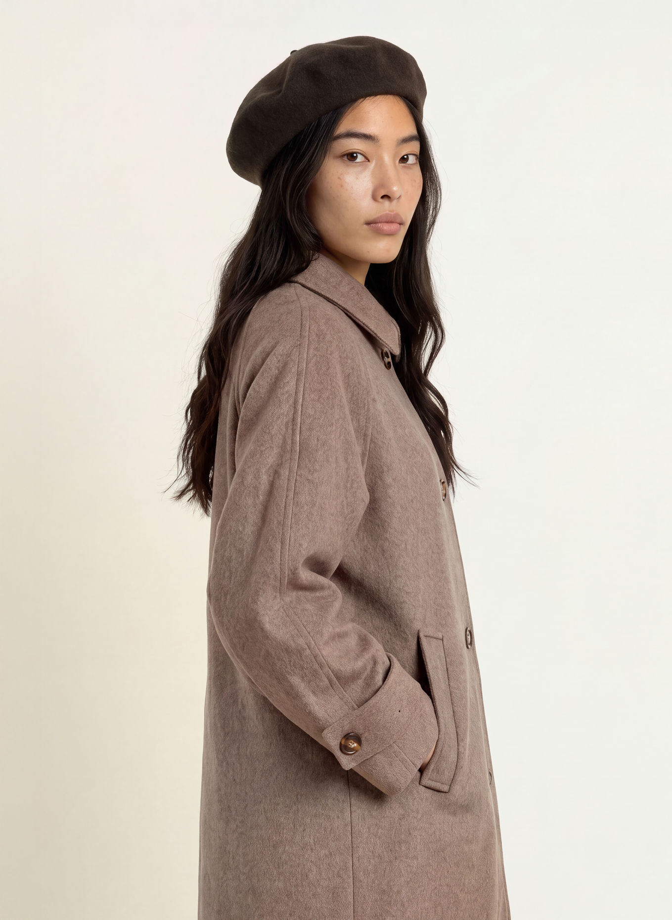 NEO NOIR Mantel KEATON: TAUPE