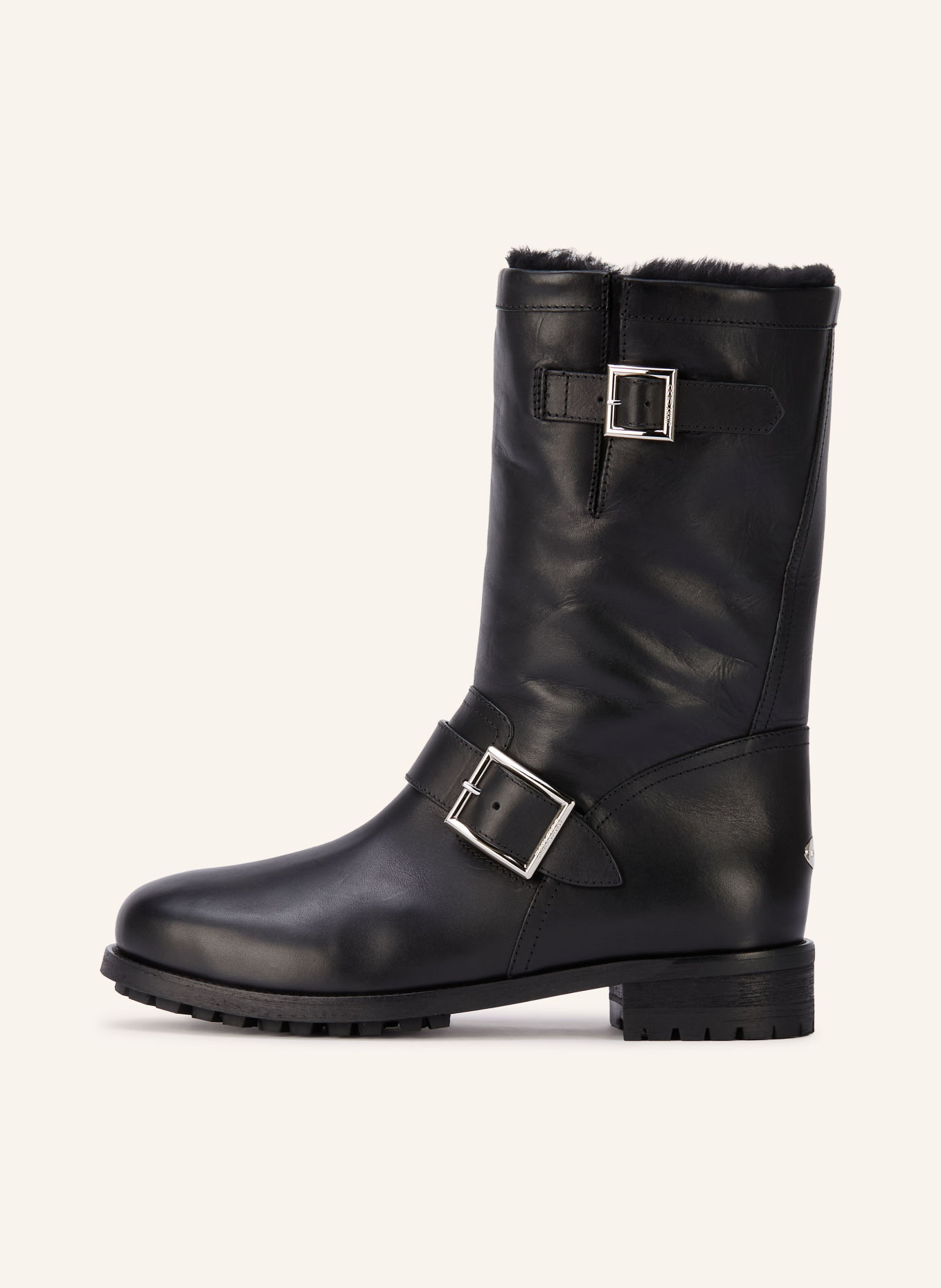JIMMY CHOO Botki motocyklowe: CZARNY / SREBRNY