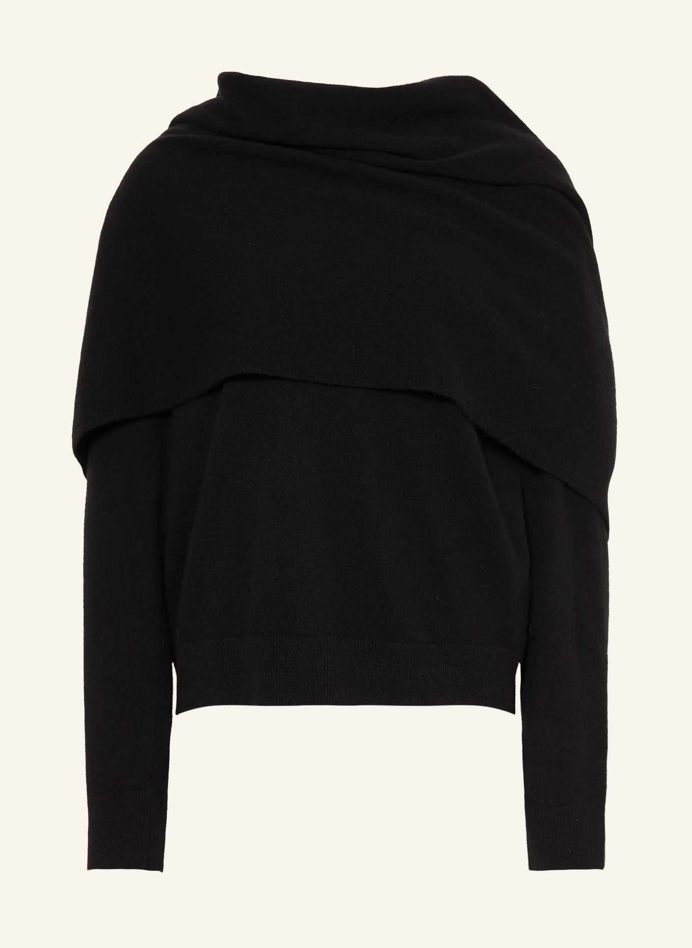 DARKPARK Pullover ADDISON mit Schal: SCHWARZ