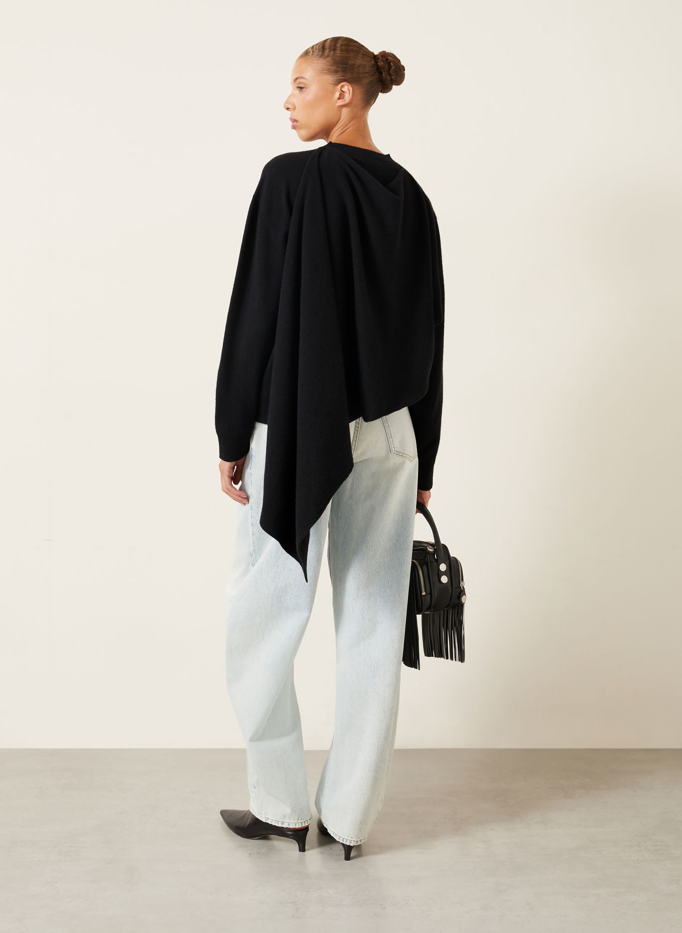 DARKPARK Pullover ADDISON mit Schal: SCHWARZ